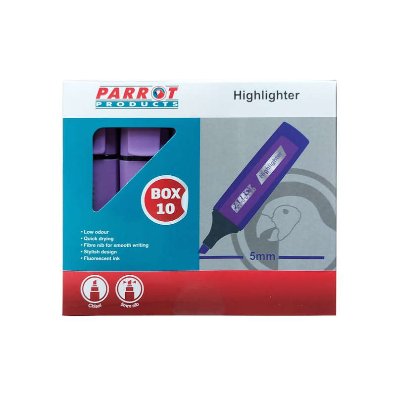 MARKER HIGHLIGHTER BOX 10 VIOLET