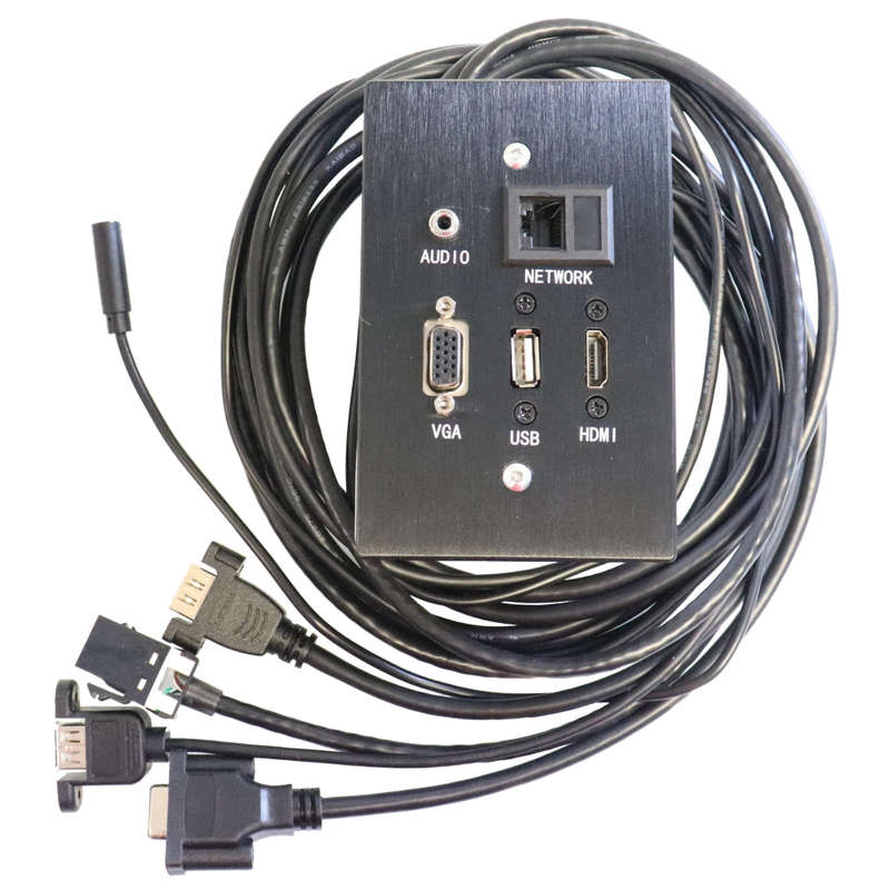 ADAPTOR - WALL BOX FEMALE HDMI, VGA, AUX , ETHERNET, USB A PORT