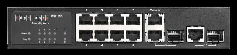 ES3510MA  Fast Ethernet  Layer  2/4 switch featuring  10 ports; 8 10/100