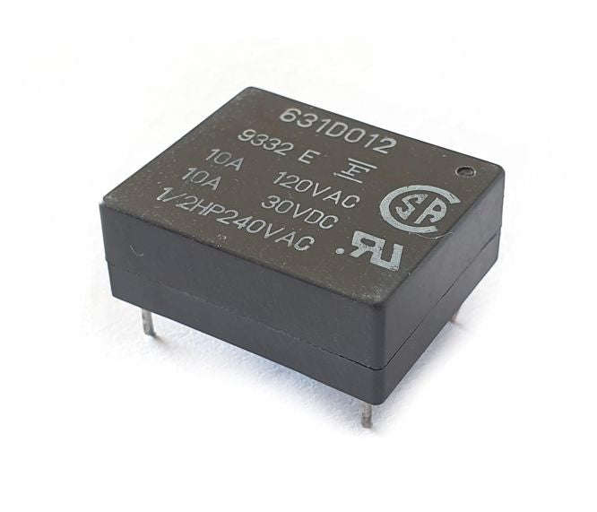 Relay spdt 10a 12vdc sqr 5-pin 631d012