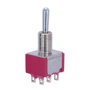 Mini toggle switch dpdt mom-mom sol 7205syzq