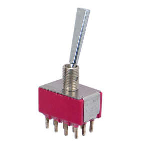 Mini toogle switch 4pdt on-on pcb 7401p1ycq