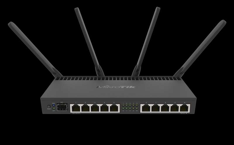 MikroTik 10-port Gigabit 1-SFP+ AC WiFi Router | RB4011iGS+5HacQ2H