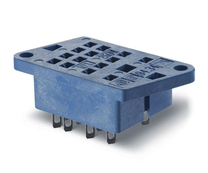 Socket relay squ 14p p/m sol blu 94.34sma (w/clip)