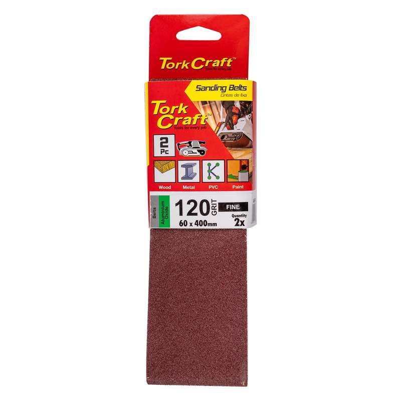 Sanding belt 60 x 400mm 120grit 2/pack (for triton palm sander)