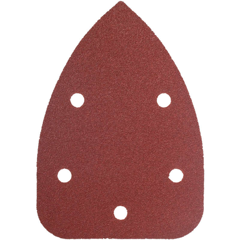 Sanding triangle 80 grit 140 x 140 x 98mm 5/pack w/h hook and loop