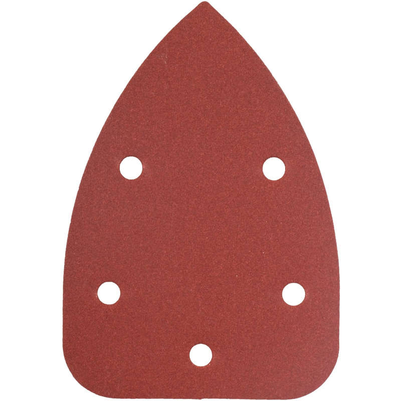 Sanding triangle 220 grit 140 x 140 x 98mm 5/pack w/h hook and loop