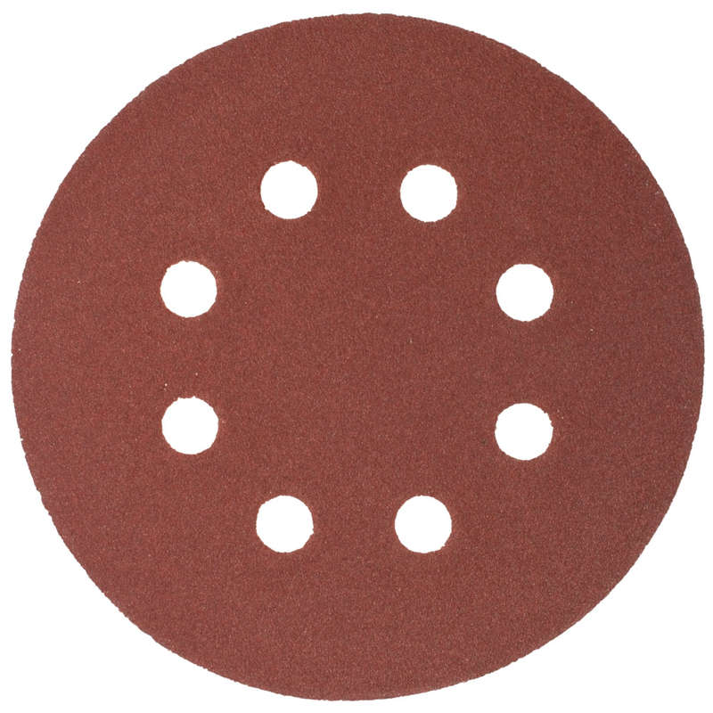 Sanding disc 125mm 120 grit with holes 10/pk hook and loop
