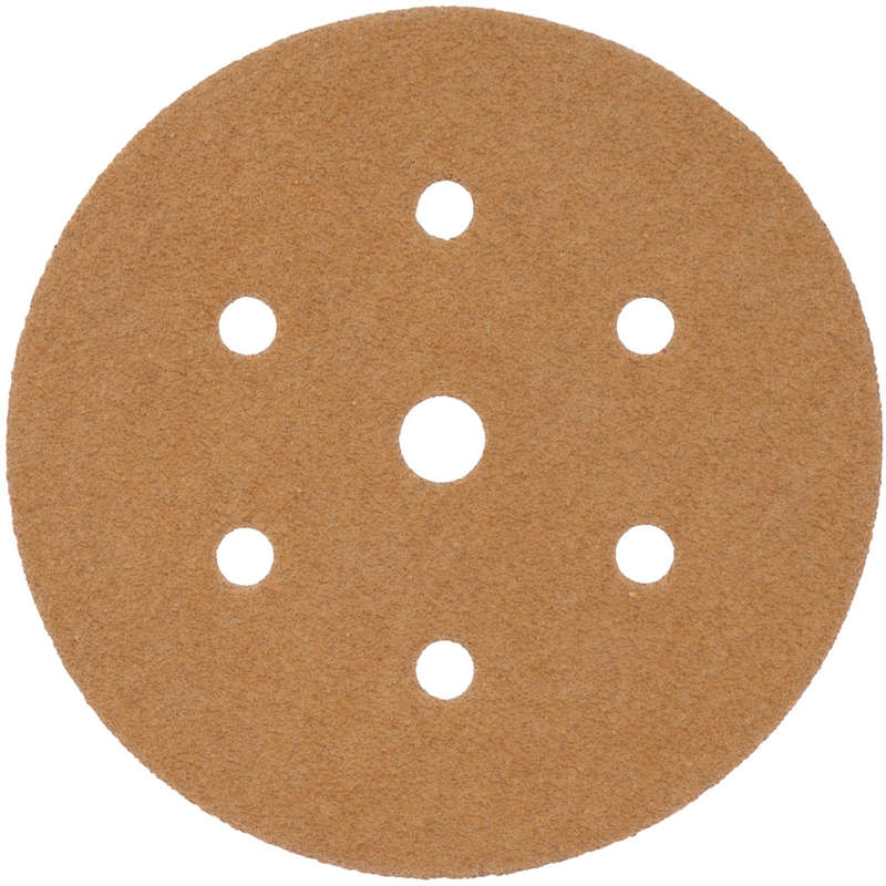 Gold disc (50 pieces) 60 grit 150mm x 6+1 holes hook and loop