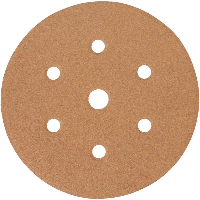 Gold disc (50 pieces) 220 grit 150mm x 6+1 holes hook and loop
