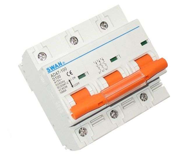 Circuit breaker din 80A 3p 10KA D-CURVE CB-AD47-10380D