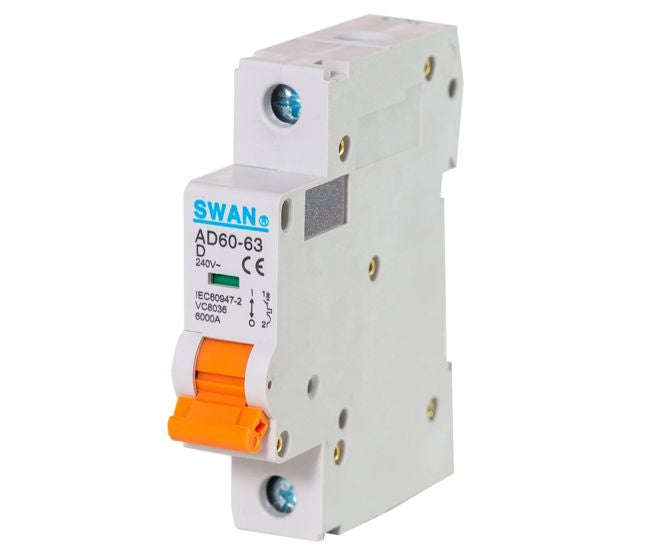 Circuit breaker din 40A 1p 6KA D-CURVE CB-AD60-6140D