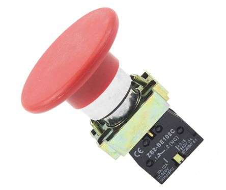 22mm push button mushroom head nc rd pb-adp2-br42
