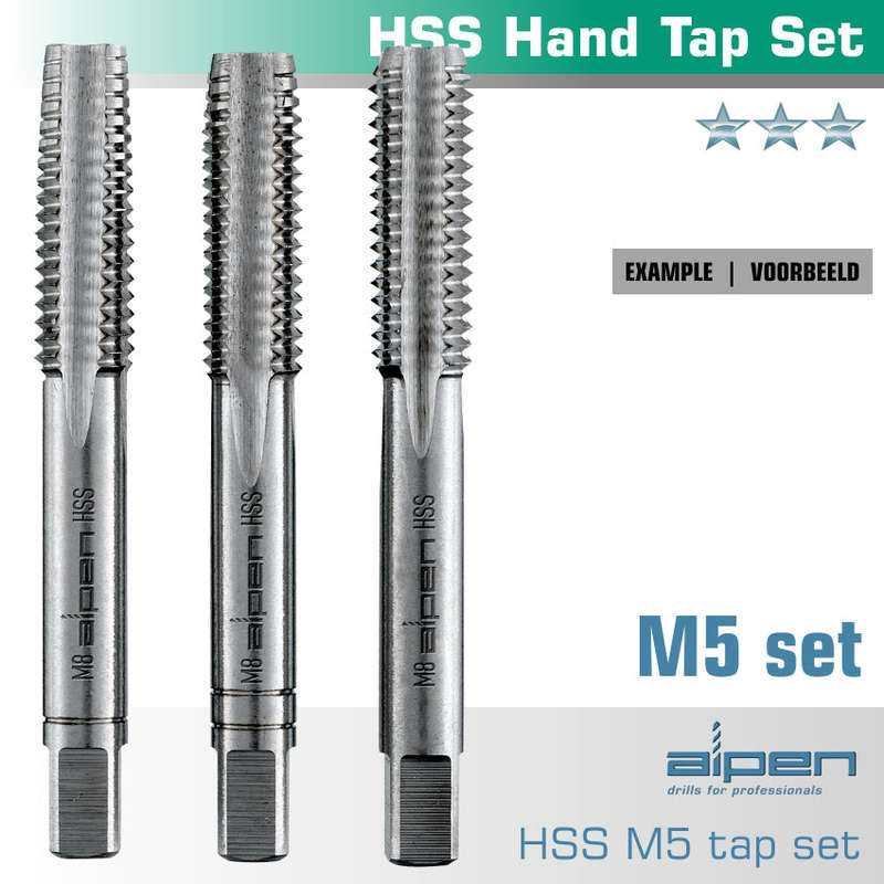 Hand tap set in pouch m5 hss 0.8mm pitch