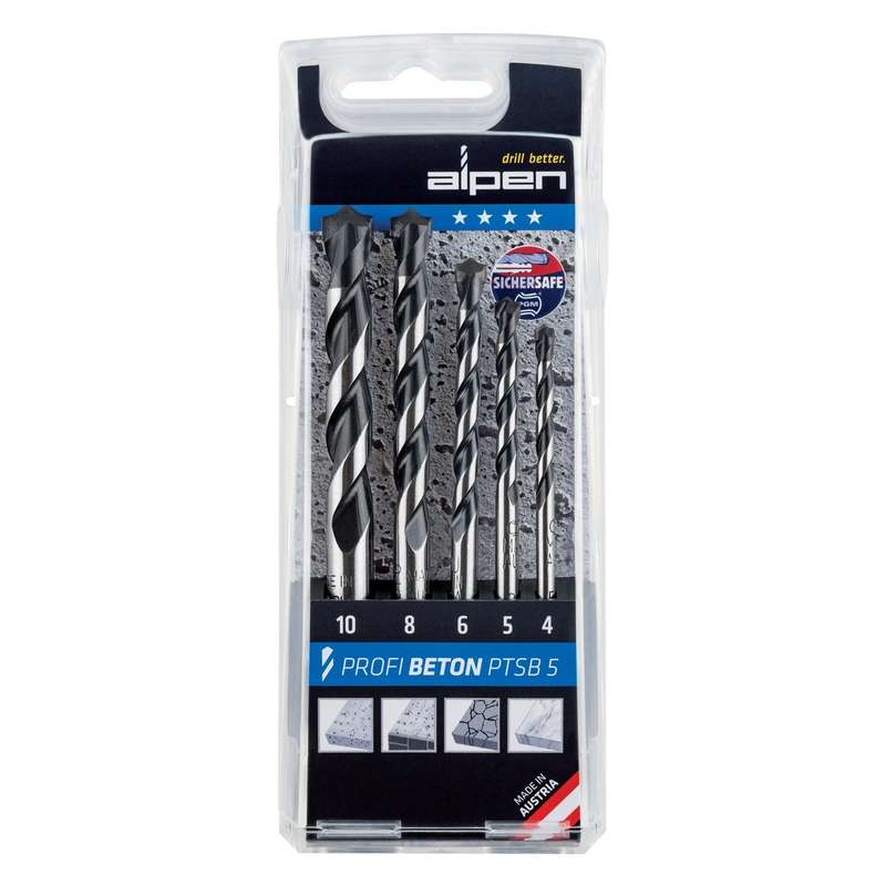 Concrete profi beton drill bit 5 piece set 4 5 6 8 10 mm