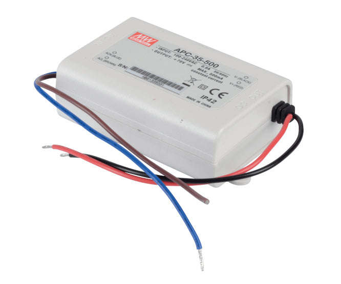 Power supply encl. led driver i=220 o=25-70vdc 500ma apc-35-500