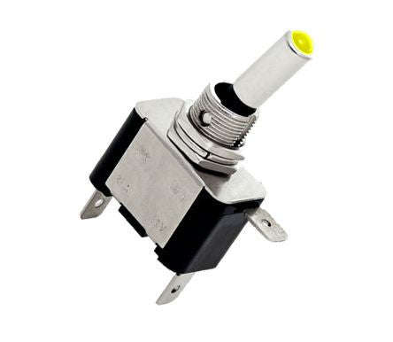 Mini toogle switch spst iluminated yl 12v led 20a asw-07d-yl