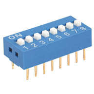Dip switch std 10pole 100ma 7.62mm blue b001j