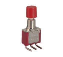 Push button switch mn spdt on-mom r/a rd b068bsv red top