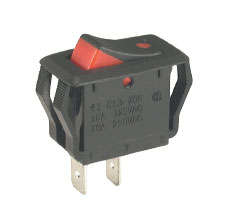 Rocker switch spst 31x18 bk rd-d b10145