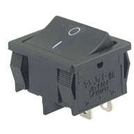 Rocker switch dpst 19x22 bk 6a lug b1021