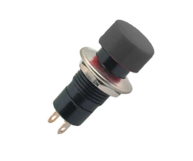 Push button mushr switch latching spst 3a black solder m12 d=16.5mm l=37.5 b161a-bk