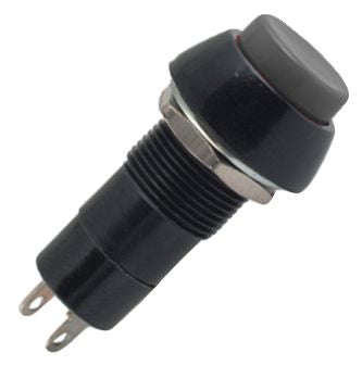 Push button switch latching spst 3a black solder m12 d=19.5mm l=38 b165l-bk