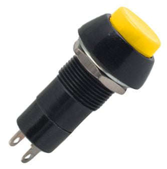 Push button switch latching spst 3a yellow solder m12 d=19.5mm l=38 b165l-yl
