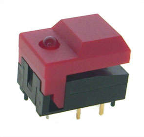 Push button n/o tact red led b1711-red