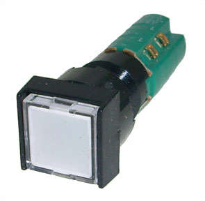 P/butt ill-wht lat 2xno/nc 12v b1852bd-white square
