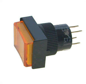 Illumin push butt switch yellow dpst 250v 3a a16-22zjy220v