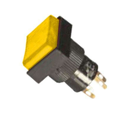 Push button sqr illuminated orange latch 12v b1857d-or