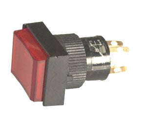 Push button switch latch 15mm illum. red b1857c-rd