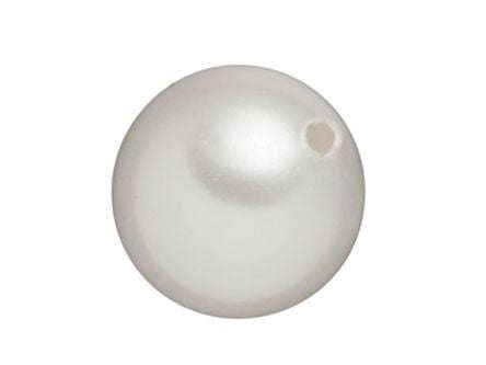Pearl white plastic ball 25mm with 2.5mm hole tba