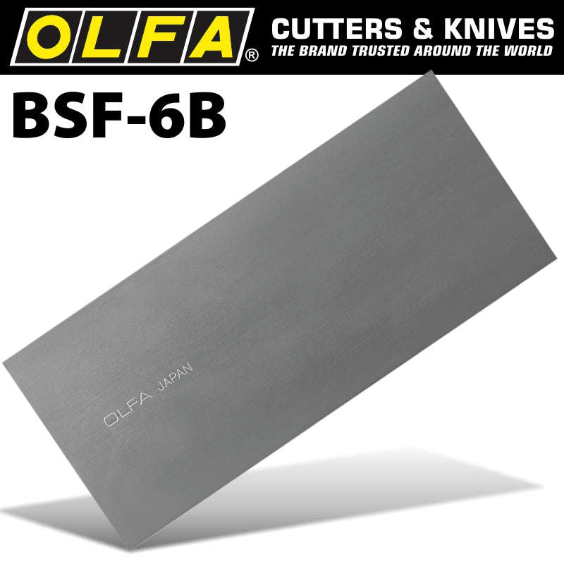 Olfa scraper blades extra heavy duty x6 for bsr200&bsr300 100mmx0.45mm