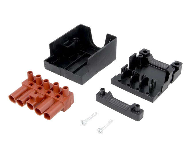 Inline pluggable terminal block socket 16a 400v 5p black/brown bmm9054