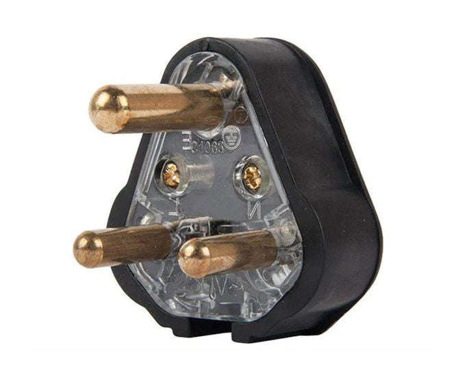 Rubber plug top 16A 3 pin 1065p - black