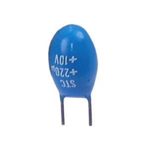 Tantalum capacitor bead 220uf 10v p=5mm cap-tant-220uf