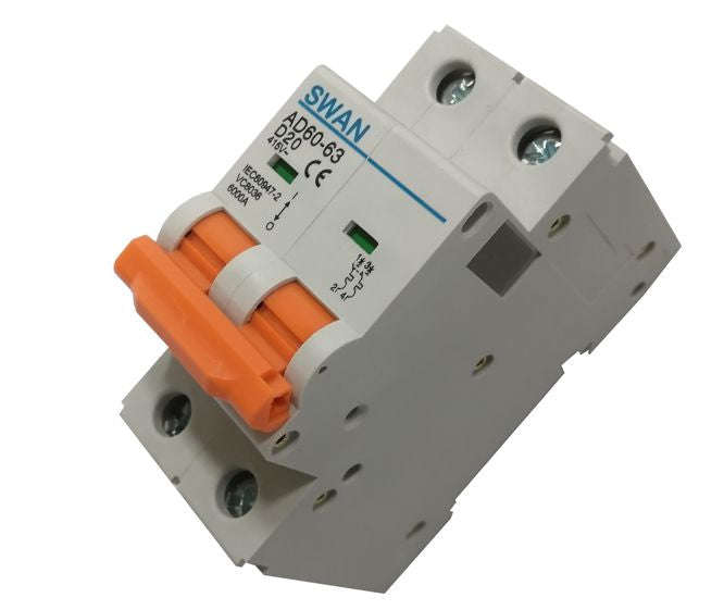 Circuit breaker 6ka d curve 2p 63a ad60 6263d