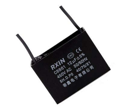 Capacitor c/fan 12uf 450vac wire-leads cbb61 12uf/450v