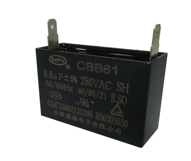 Capacitor c/fan 6.8uf 250vac cbb61b-6.8uf-250vac