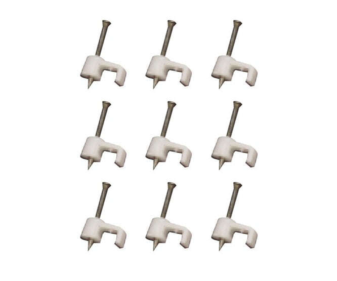 Flat nail in saddle 10mm white - debulk cc-f10-white