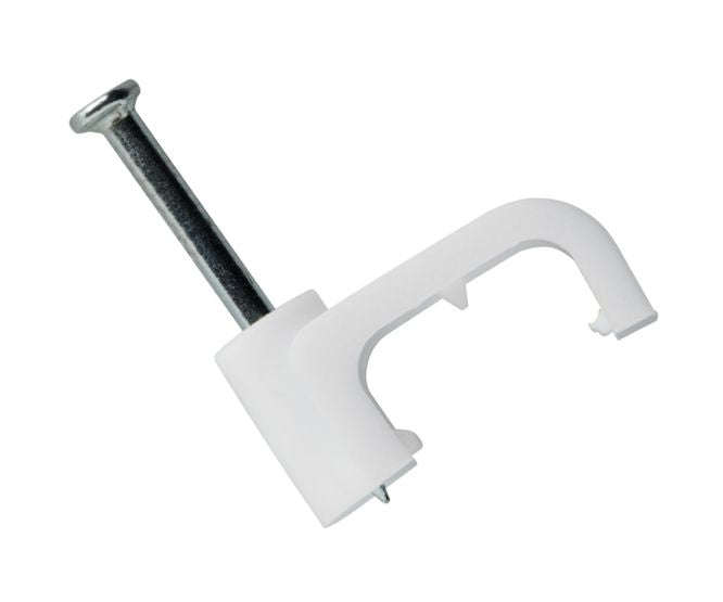 Flat nail in saddle 14mm white - debulk cc-f14 white