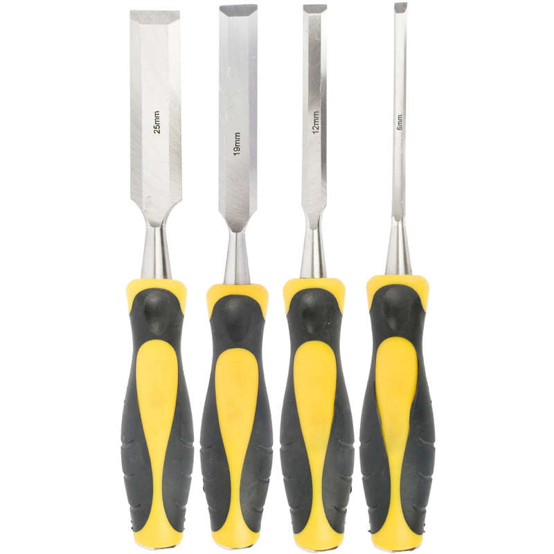 Chisel set wood 4 piece in blister