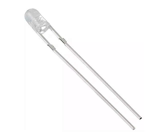 Flangeless 3mm led 3mm cl-rd rnd 40mcd 30-deg - debulk 896554