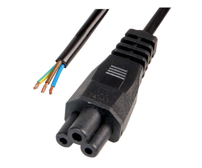 Lead clover socket to open end 15m black 3x1.0mm clvr-oe-1.0x3bk15