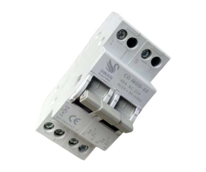Changeover switch 18mm 2P din mount 40A slim CO-MOD-40-240
