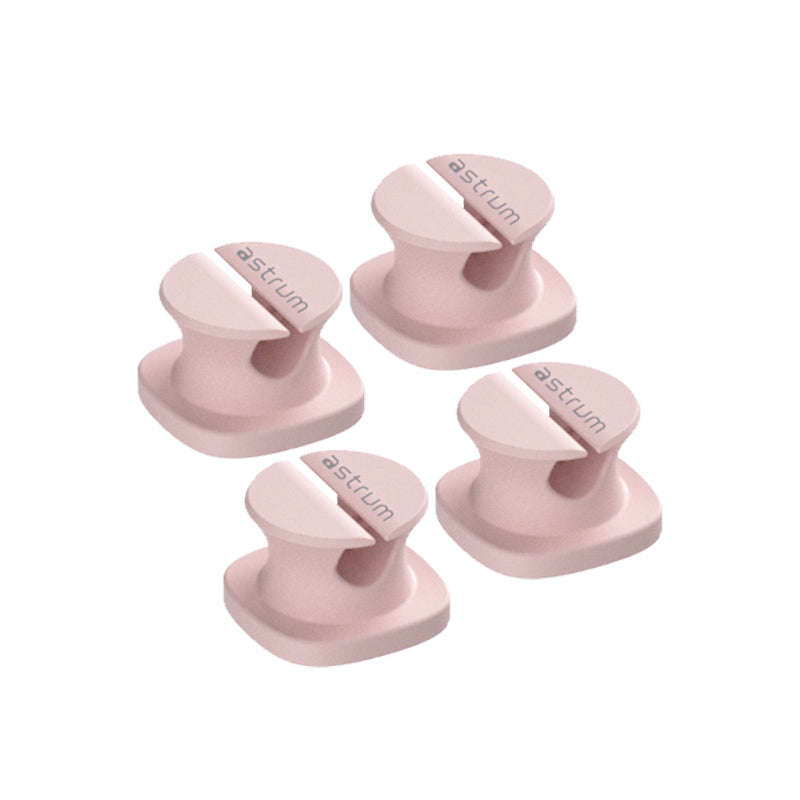 CO060 Mini Cable Organizer Clips  4 Piece Set for Cable Management-Pink