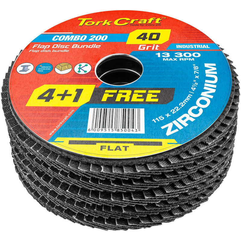 Flap disc zirconium 115mm 40 grit flat 4+1 free