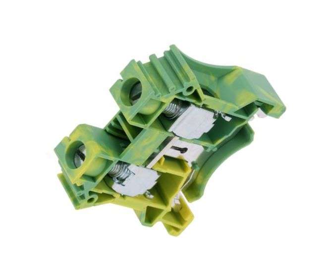 Terminal block din-rail m5 screw yellow green dc16-pe-01p-1c-00a(h)